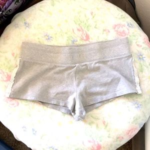 Gray Fabric Short Shorts